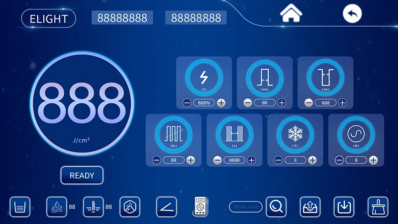 IPL SHR OPT Hair Removal Salon Machine 23 Treatment Parameter Page