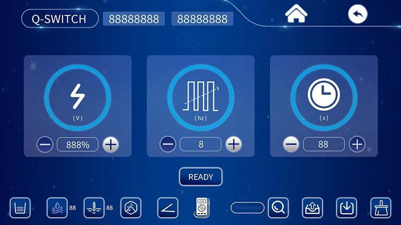 Strong Power Double Rods Nd Yag Laser 2000mj Tattoo Removal Machine 15 ND Yag Laser Parameter Interface