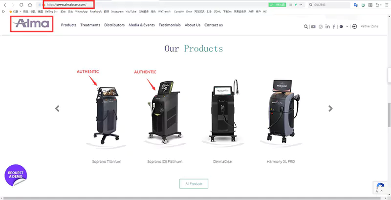 Say NO to Copycat Beauty Machines 2 authentic alma laser web