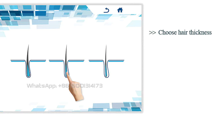 Beauty Machine Operation Interface for DPL4 6 choose hair thickness