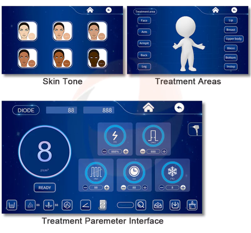The First Choice for Laser Hair Removal 9 easy interface for professional diode laser