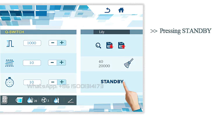 Beauty Machine Operation Interface for DPL4 11 set tattoo removal parameters 1